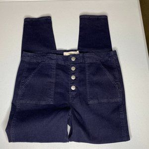 Women's TGLA Skinny Jeans Dark Blue Button Fly